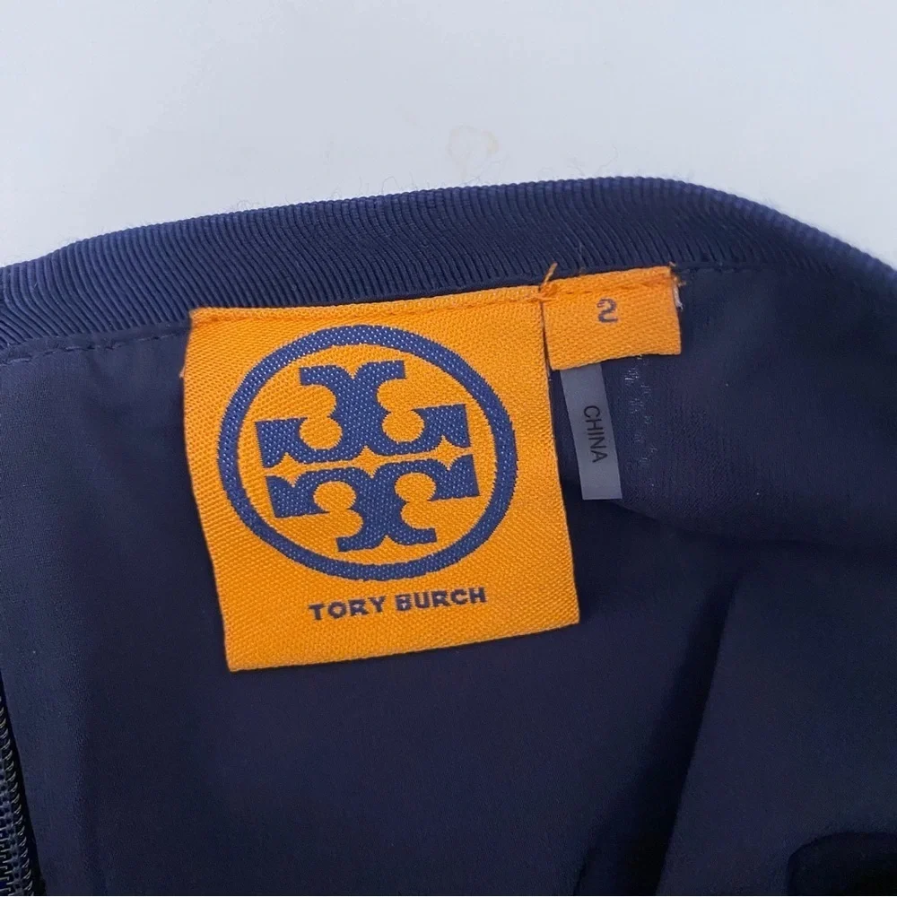 Tory Burch || Fluted Floral Medallion Logo Skirt‎ Blue Purple 2